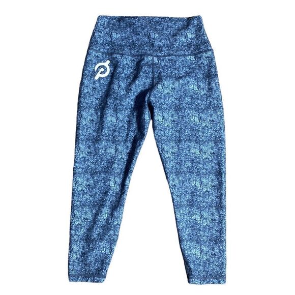 Peloton cadence crop Capri workout leggings blue static large - Picture 3 of 6